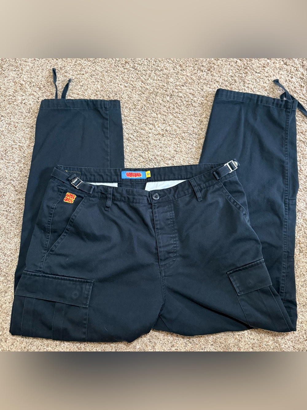 Empyre Black Cargo Skate Pants Size 34 Y2K